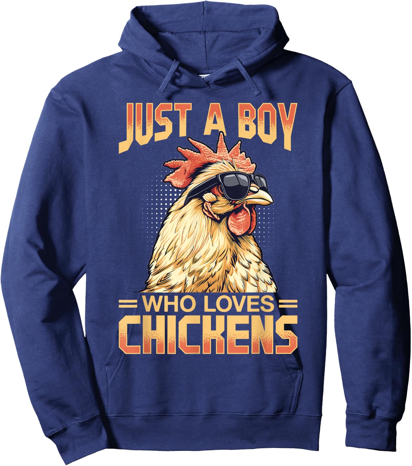 Funny Chicken Farm Animal Just A Boy Who Loves Chickens Hoodie - Hoodie | Navy