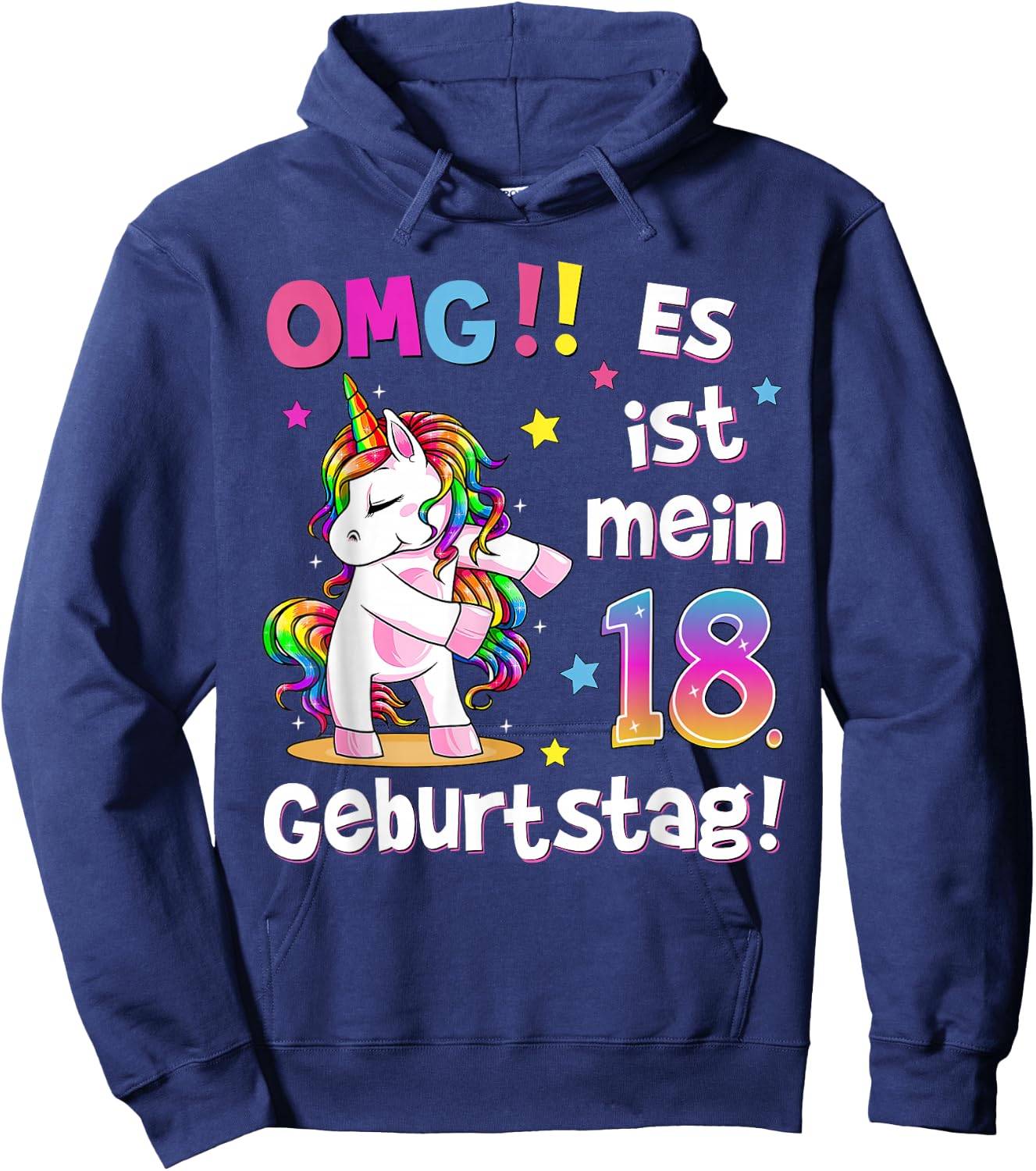 OMG It's My 18th Birthday Girls Party Outfit Unicorn , black Hoodie - Hoodie | Navy