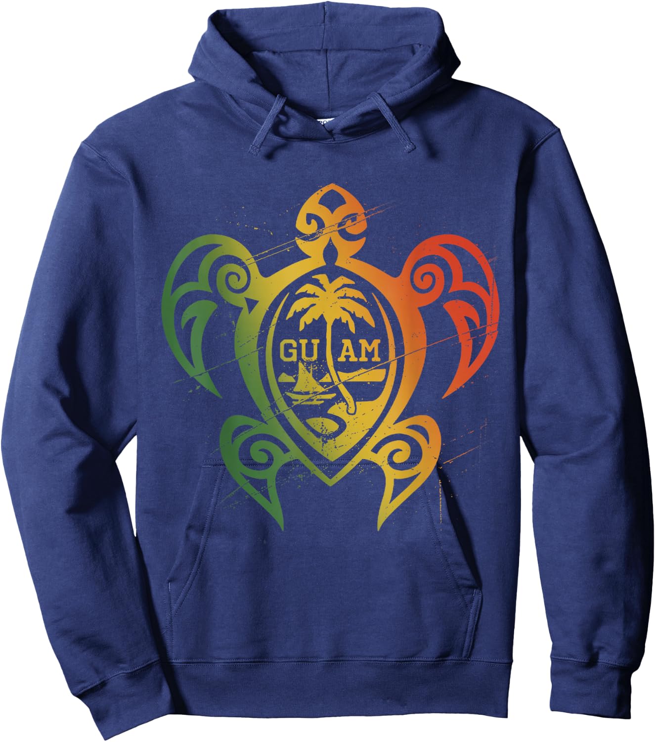 Guam Flag Islander Turtle Chamorro Guam Seal Guamanian Hoodie - Hoodie | Navy