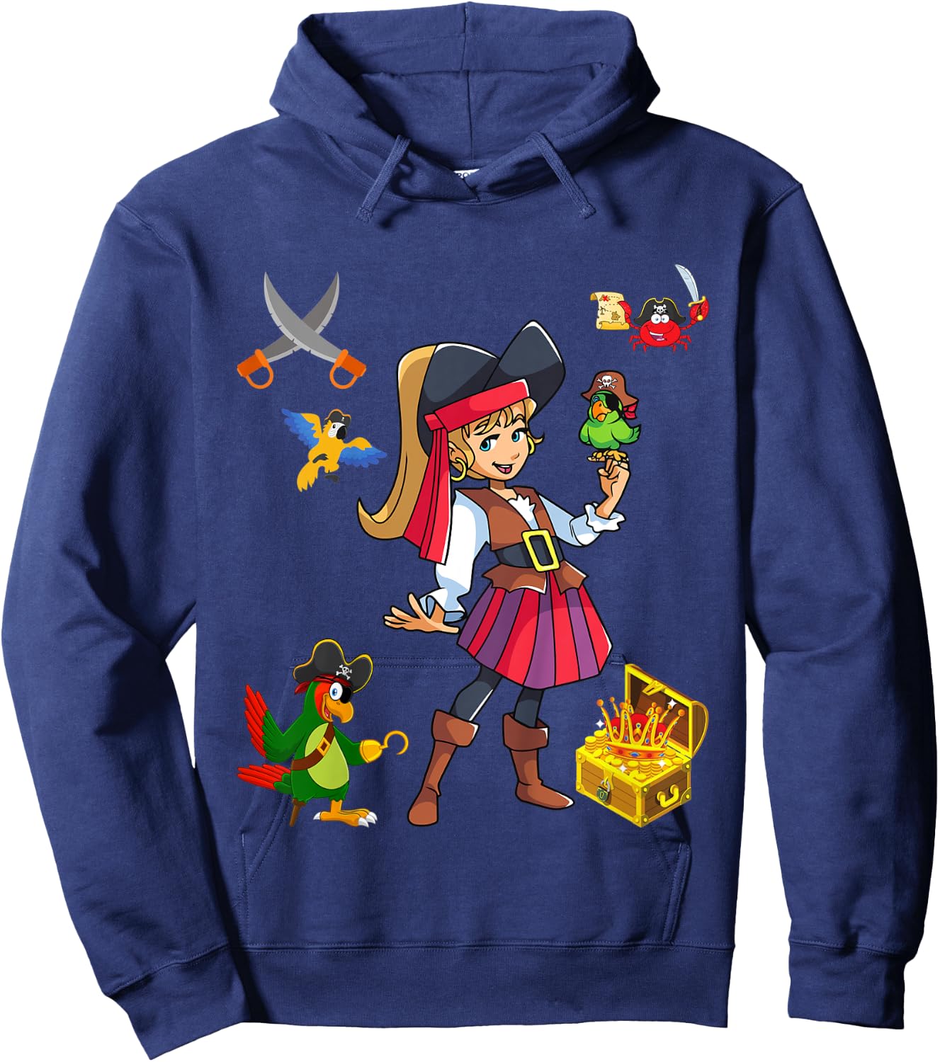 Kinder Piratenmädchen kleiner Pirat Hoodie - Hoodie | Navy