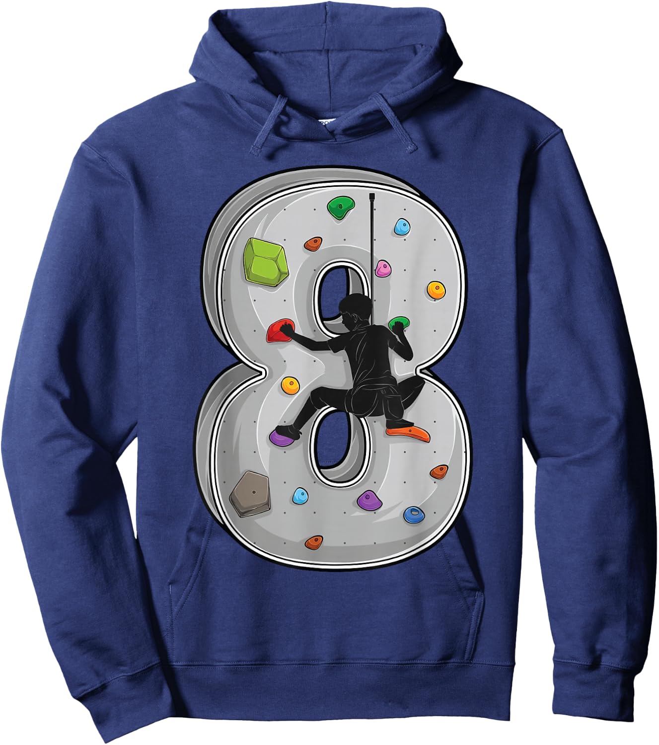 8 Years Old Climbing 8th Birthday Adventure Climbing , black, s Hoodie - Hoodie | Navy