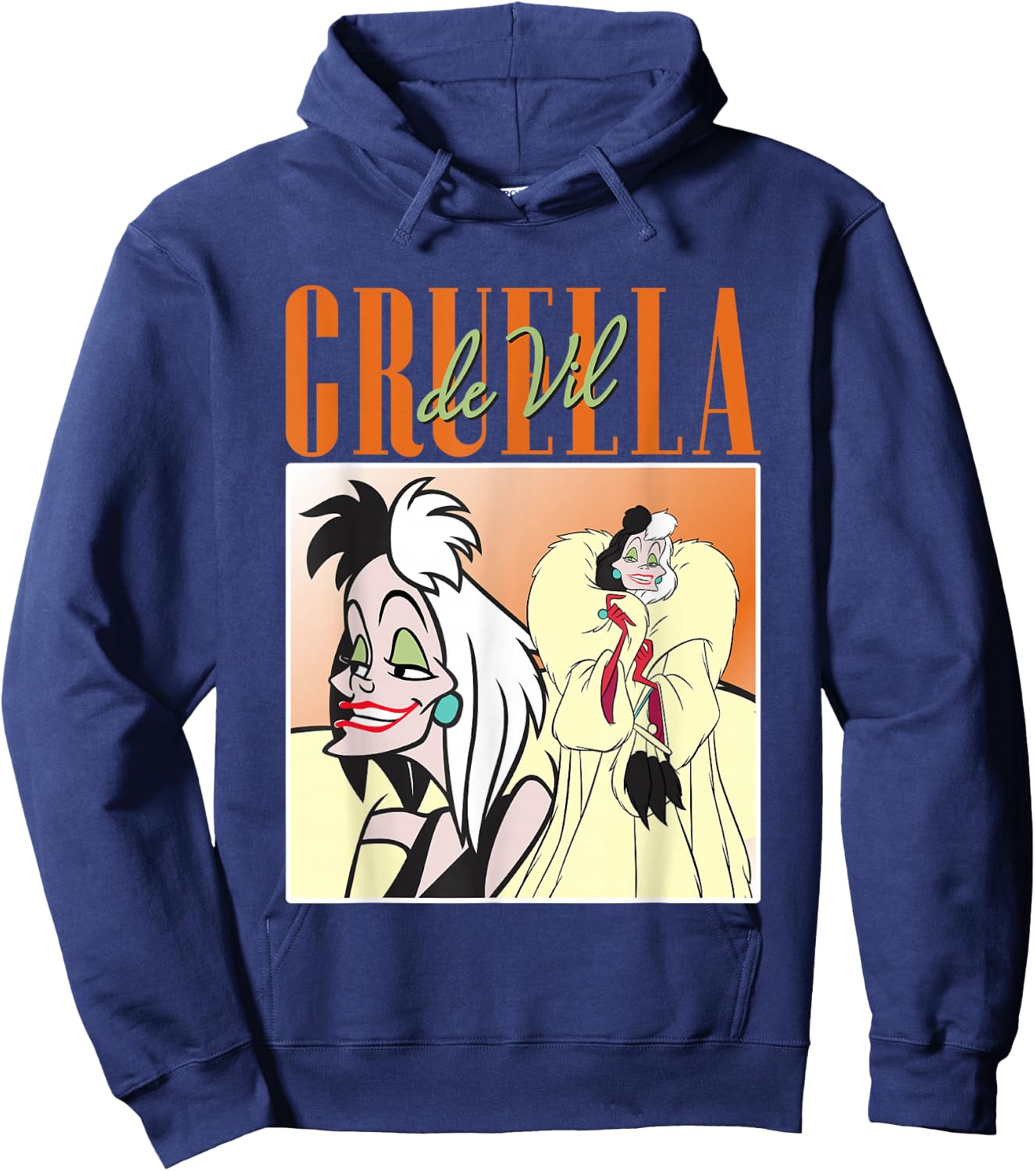Disney 101 Dalmatians Cruella de Vil Showcase Vintage Hoodie - Hoodie | Navy
