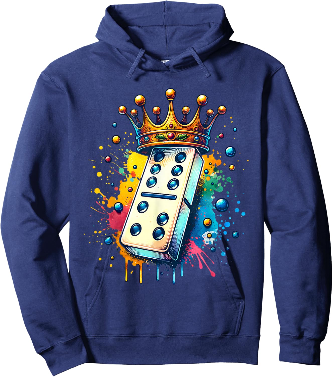 Funny Dominoes King | Board Game| Domino Lover Domino Player Hoodie - Hoodie | Navy