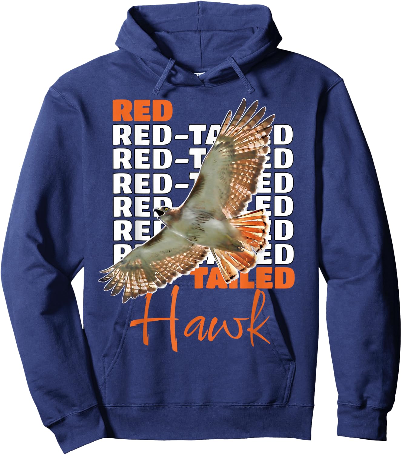 Red-Tailed Hawk Soaring Hoodie - Hoodie | Navy