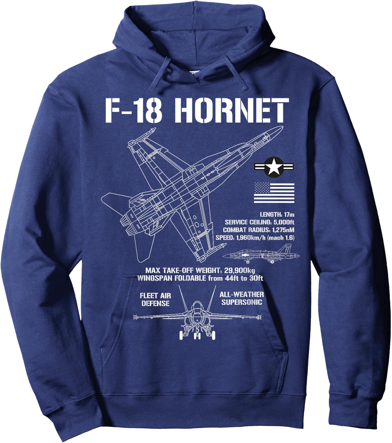F-18 Hornet Fighter Jet Specs Militärflugzeug F18 Hornet Hoodie - Hoodie | Navy