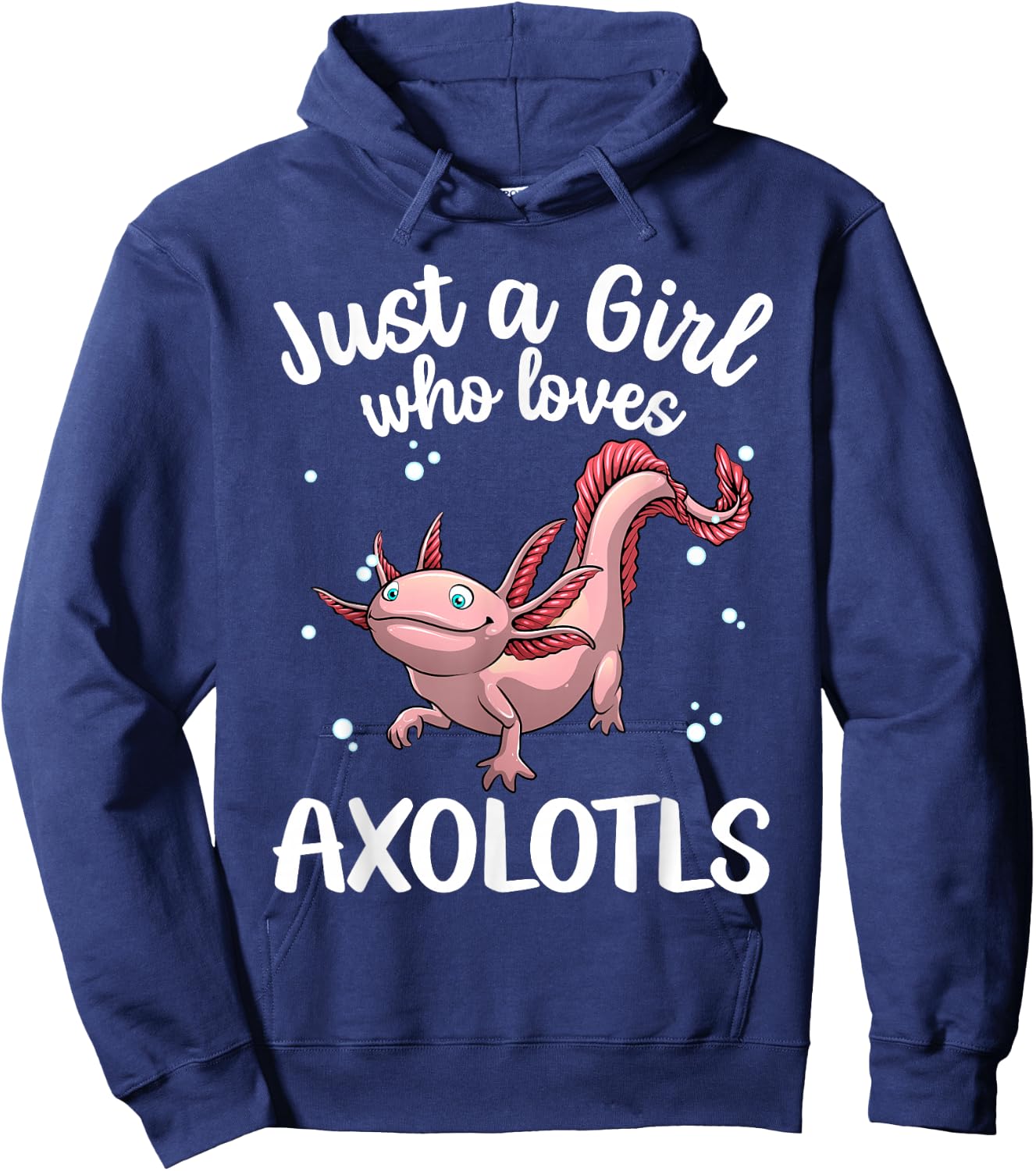 Axolotl Art For Teen Girls Kids Kawaii Mexican Fish Axolotl Hoodie - Hoodie | Navy