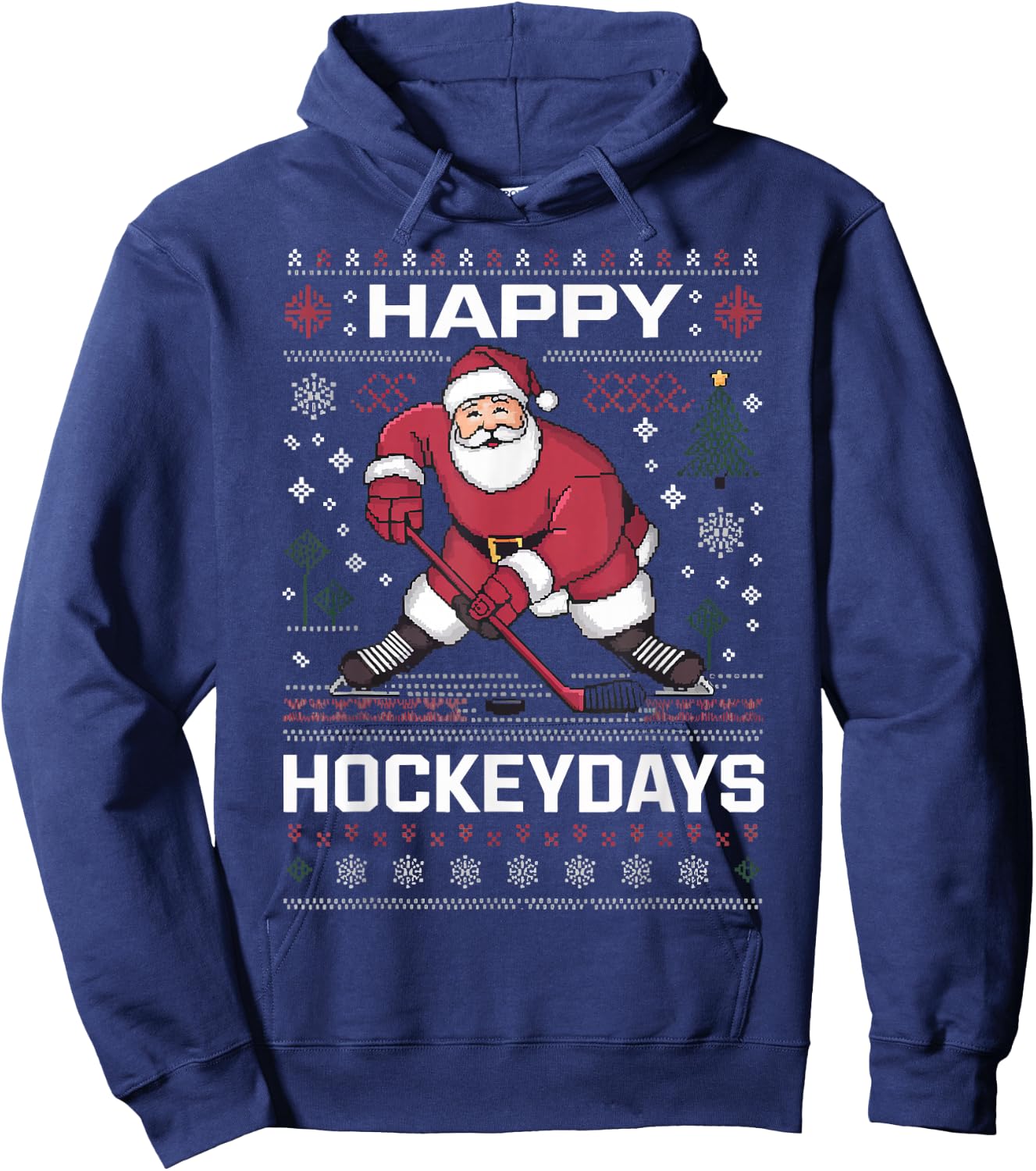 Happy Hockey Days Hockey Player Hoodie - Hoodie | Navy