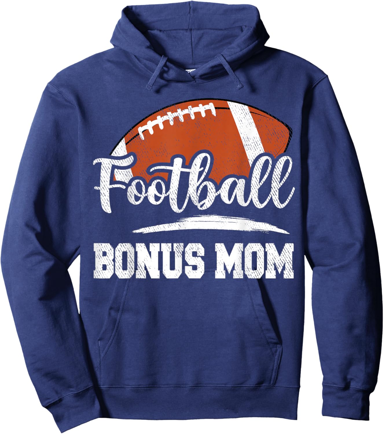 Football Bonus Mom Football Player Game Day Mother's Day Hoodie - Hoodie | Navy