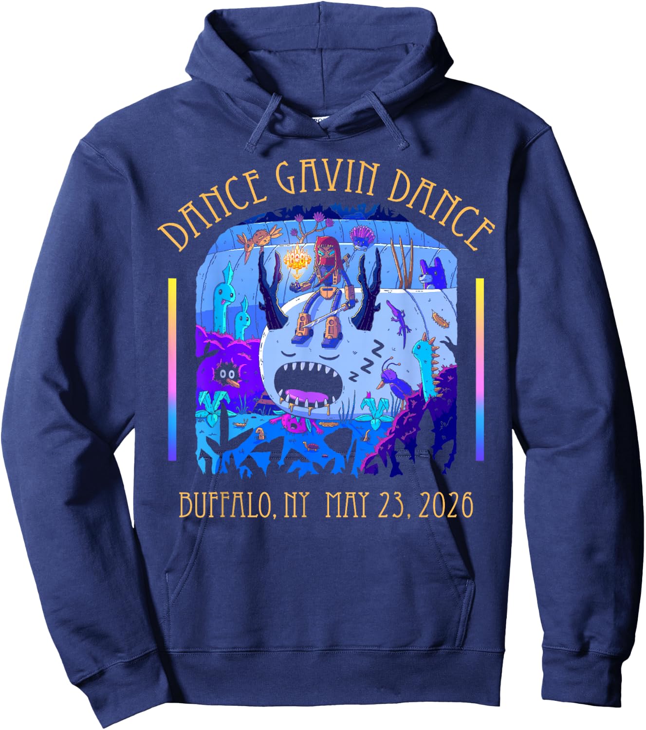 Dance Gavin Dance 2026 Tour Buffalo Hoodie - Hoodie | Navy
