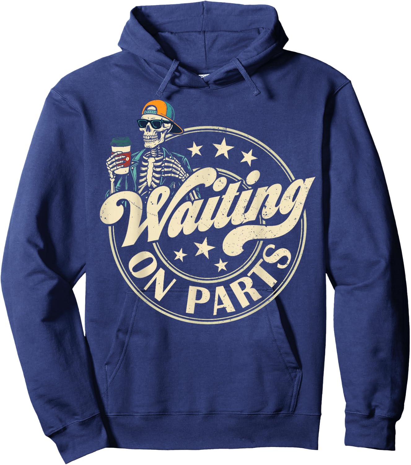 Funny Waiting On Parts Mechanic Skeleton Auto Repair Life Hoodie - Hoodie | Navy