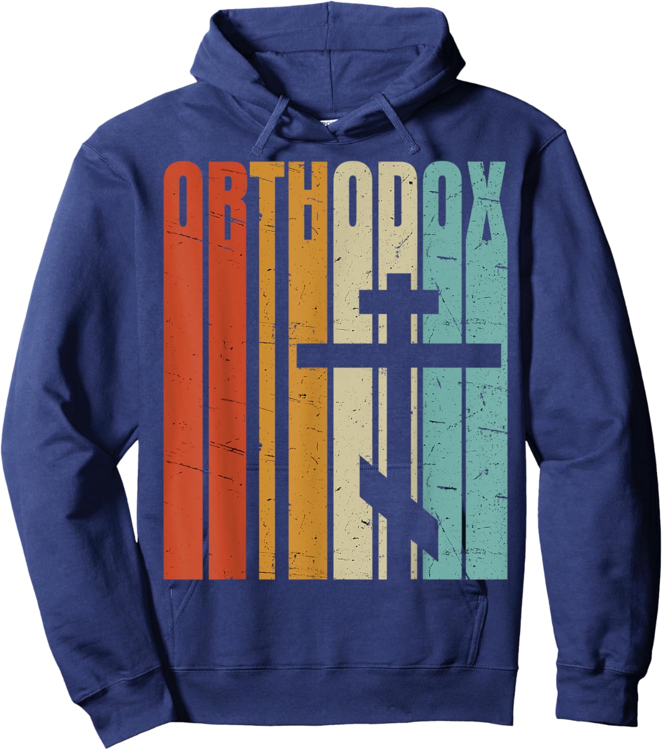 Vintage Retro Christian Orthodox Hoodie - Hoodie | Navy