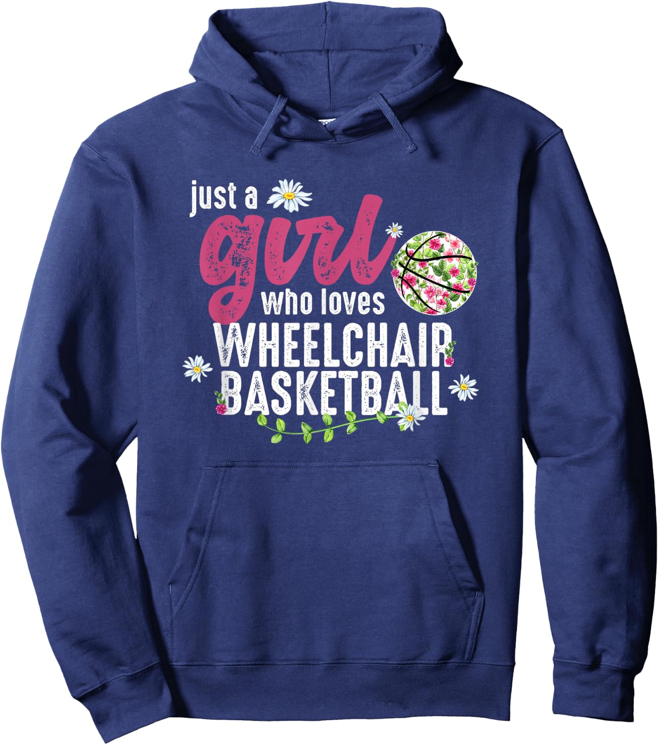 Just A Girl Who Loves Wheelchair Basketball Hoodie - Hoodie | Navy
