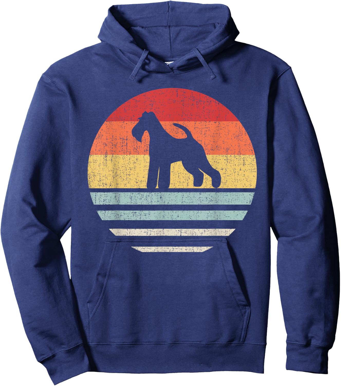 Retro Wire Hair Fox Terrier Dog Mom Dad Cute Dog Lover Owner Hoodie - Hoodie | Navy
