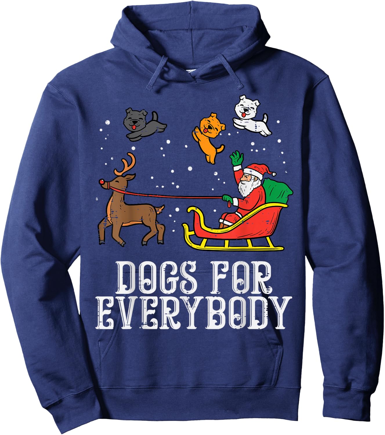 Dogs for Everybody Santa Funny Christmas Xmas Hoodie - Hoodie | Navy
