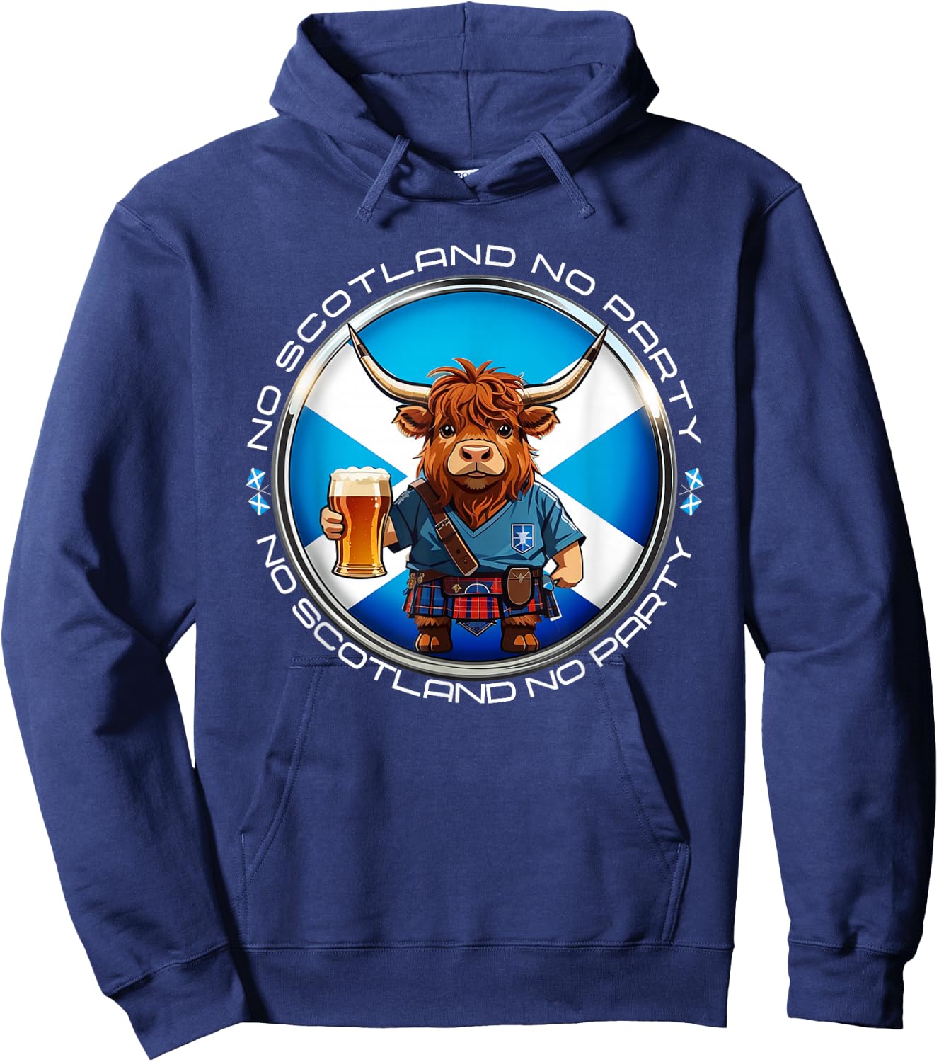NO Scotland NO Party Scottish Saltire Flag Hoodie - Hoodie | Navy