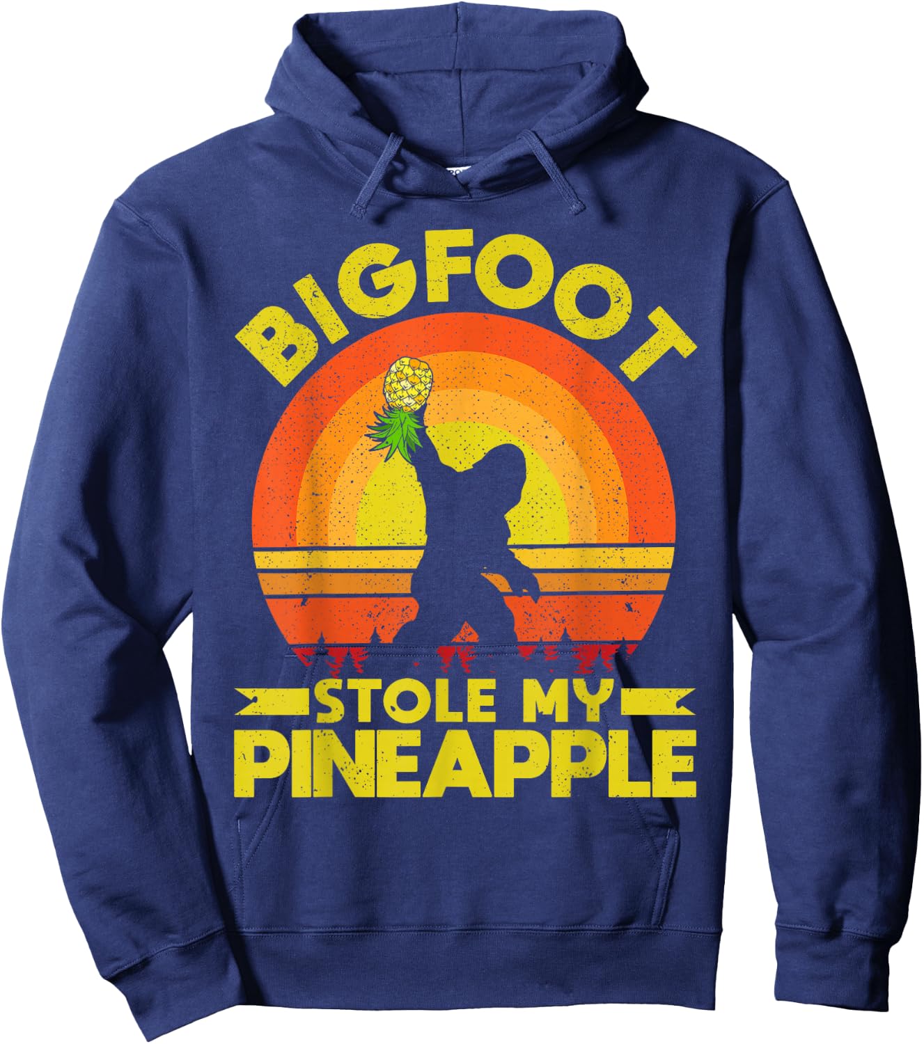 Bigfoot Stole My Pineapple Upside Down Pineapple Swinger Hoodie - Hoodie | Navy