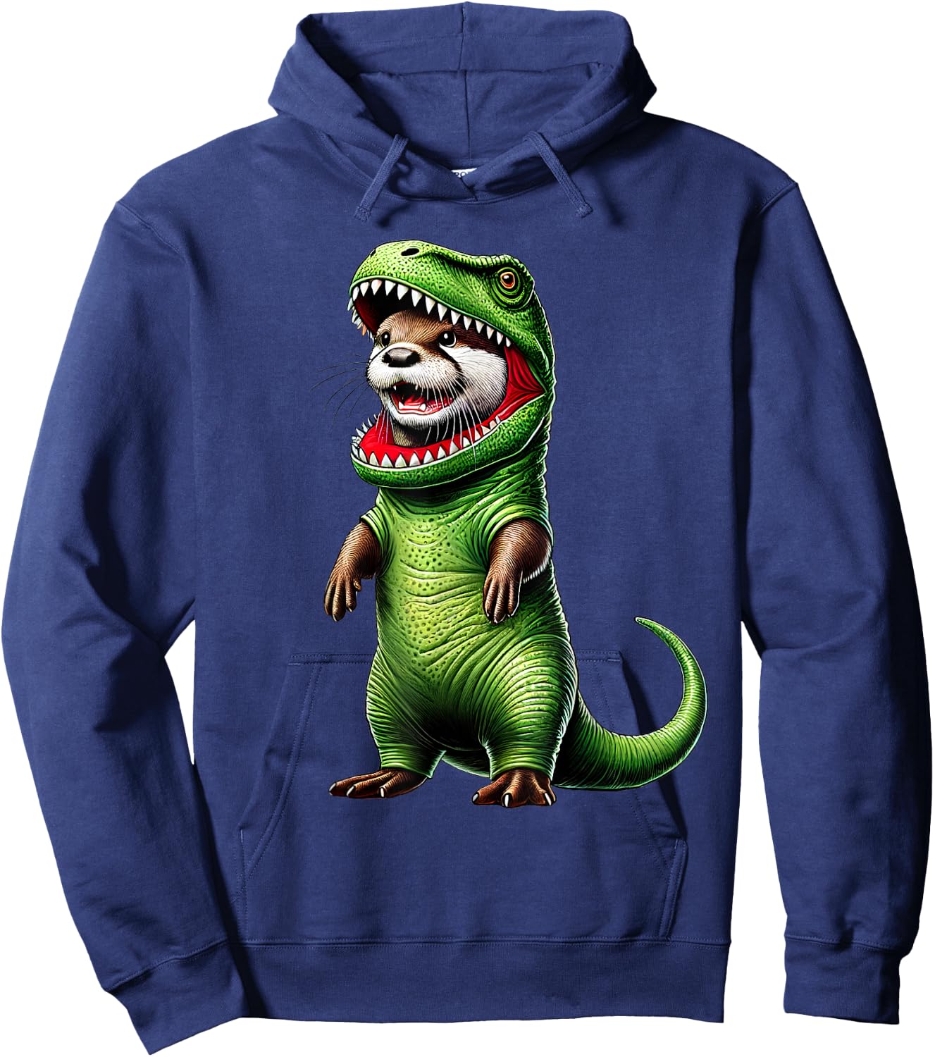 Funny Otter Wearing T-Rex Dinosaur Outfit Otter Lover Hoodie - Hoodie | Navy