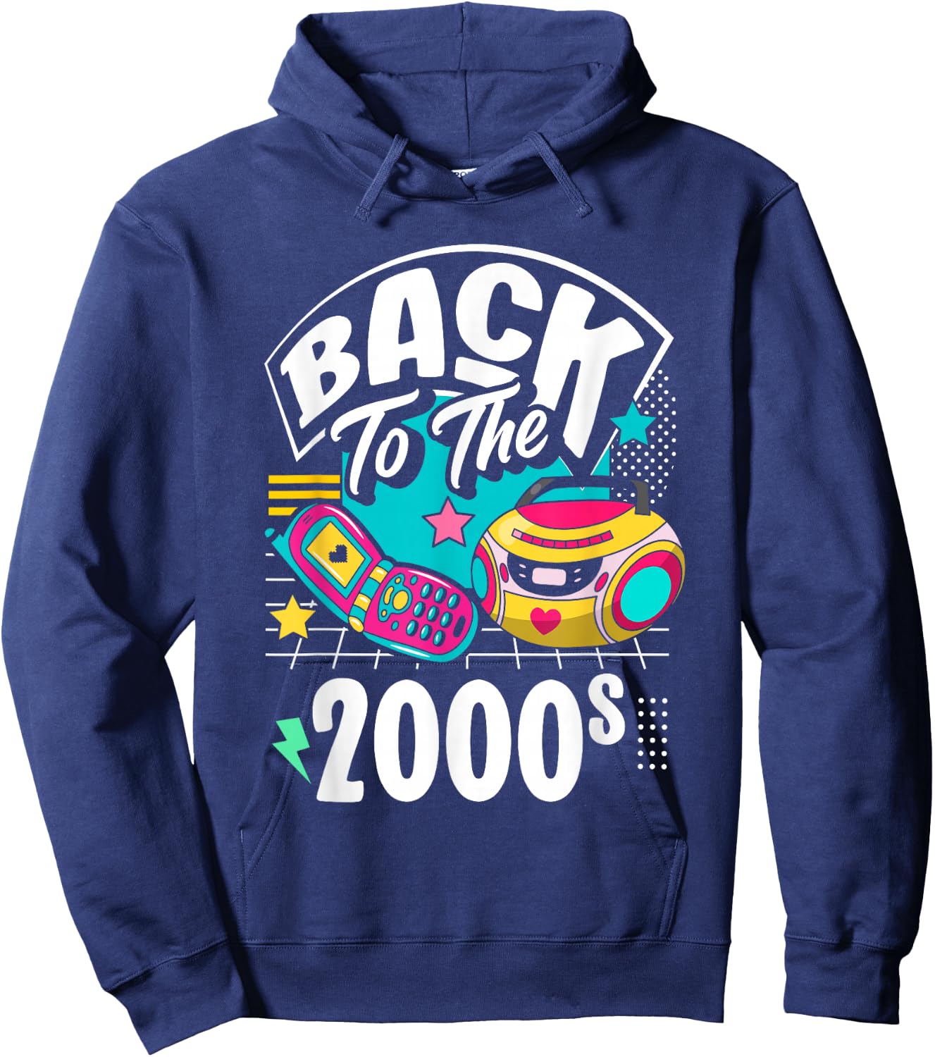 Back to the 2000s vintage two thousand retro 00s , Black, S Hoodie - Hoodie | Navy