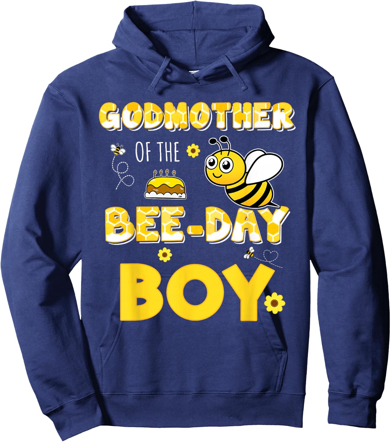 Godmother Of The Bee-Day Boy Hive Party Matching Birthday Hoodie - Hoodie | Navy