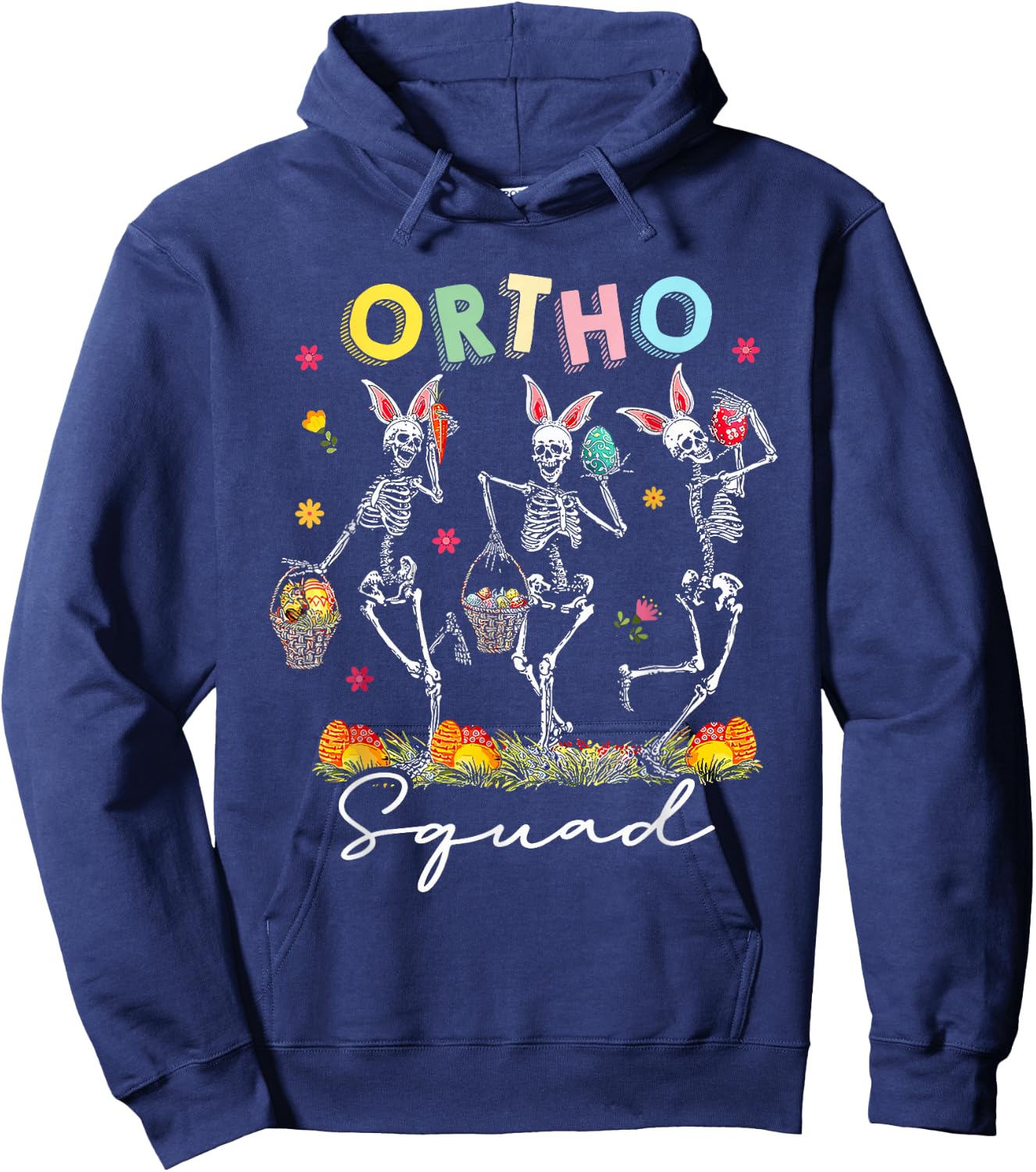 Ortho Squad Easter Day Bunny Orthopedic Dancing Skeletons Hoodie - Hoodie | Navy