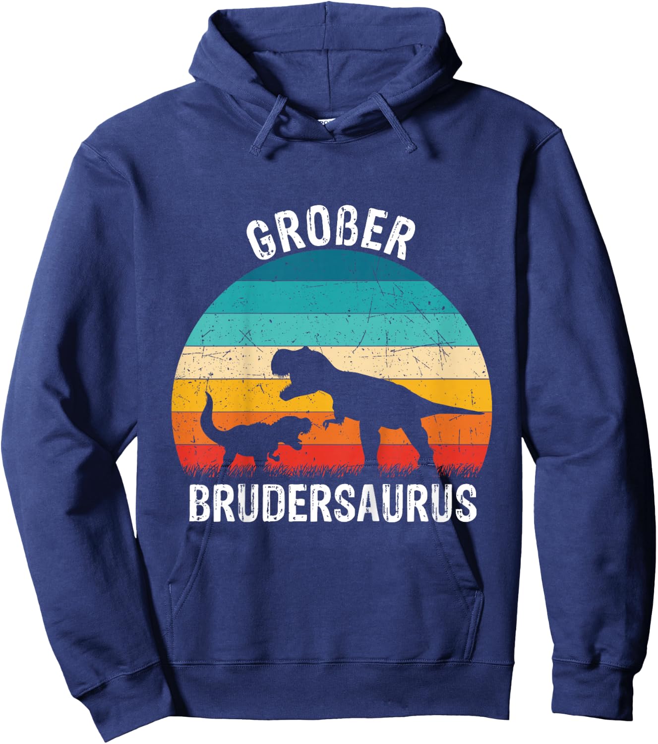 Children's Big Brother 2022/2023 Brudersaurus T-Rex Dino Gift , black Hoodie - Hoodie | Navy