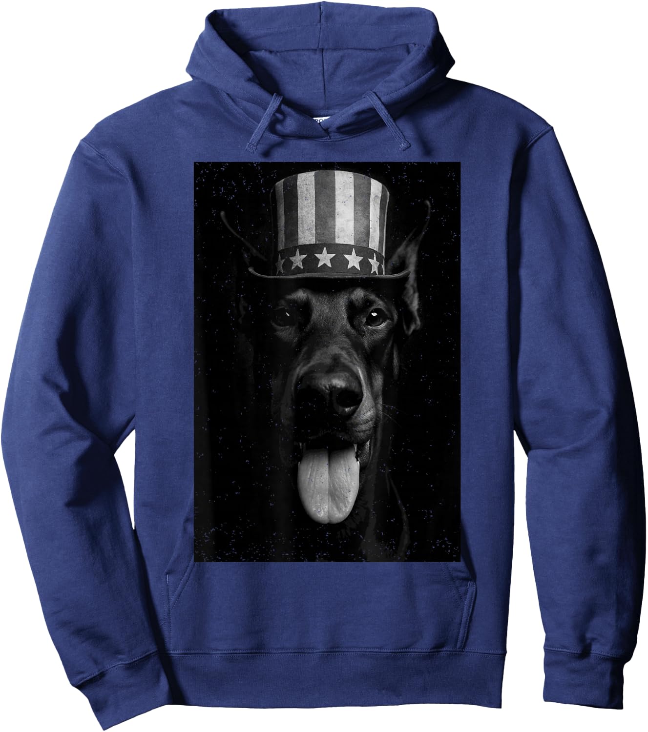 Doberman American Flag Hat 4th Of July Patriotic Dog Lover Hoodie - Hoodie | Navy