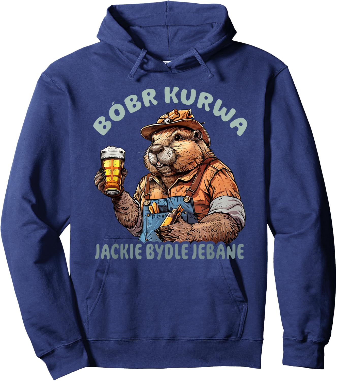 Bober Bobr Kurwa , Small, Black Hoodie - Hoodie | Navy