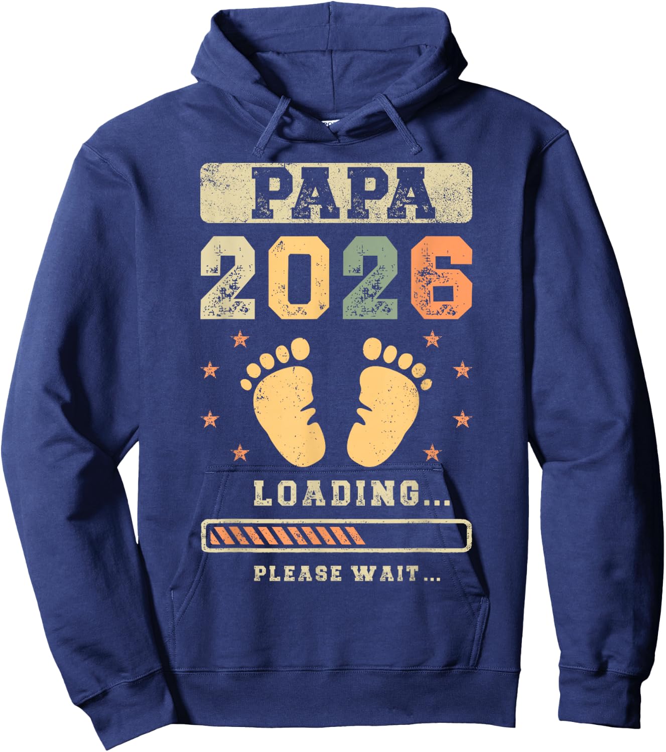 Papa 2026 Loading, Baby Announcement, Expecting Dad Hoodie - Hoodie | Navy