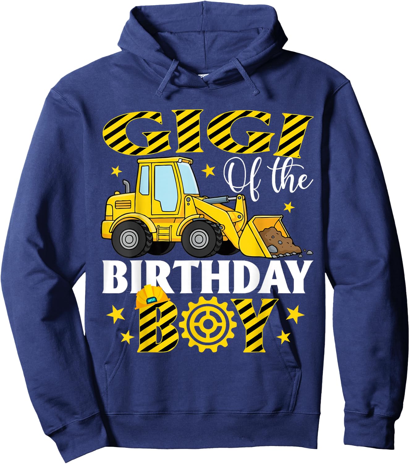 Construction Excavator Gigi of The Birthday Boy Hoodie - Hoodie | Navy