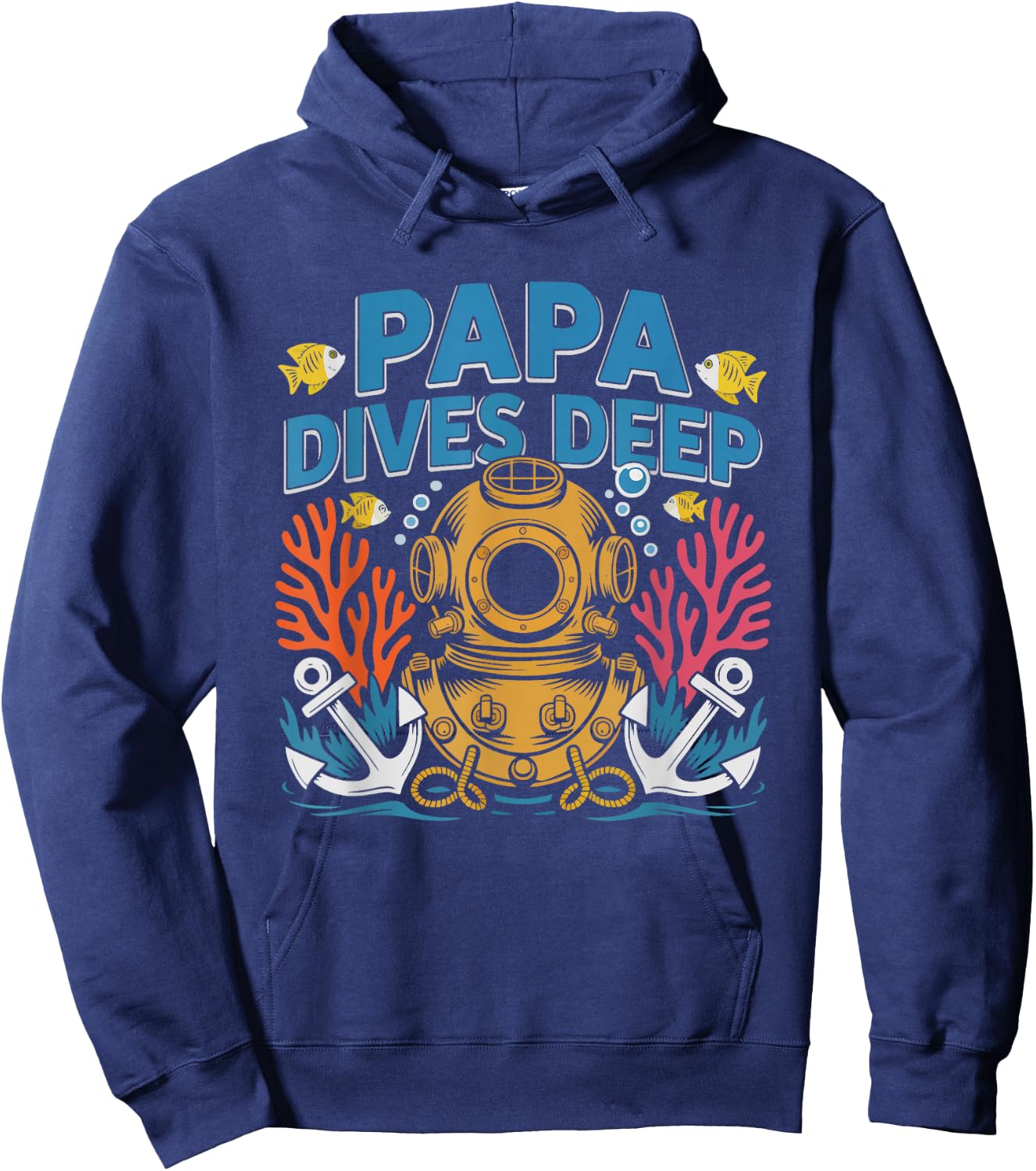 Scuba Diving Grandpa Deep Sea Papa Vintage Dive Badge Ocean Hoodie - Hoodie | Navy