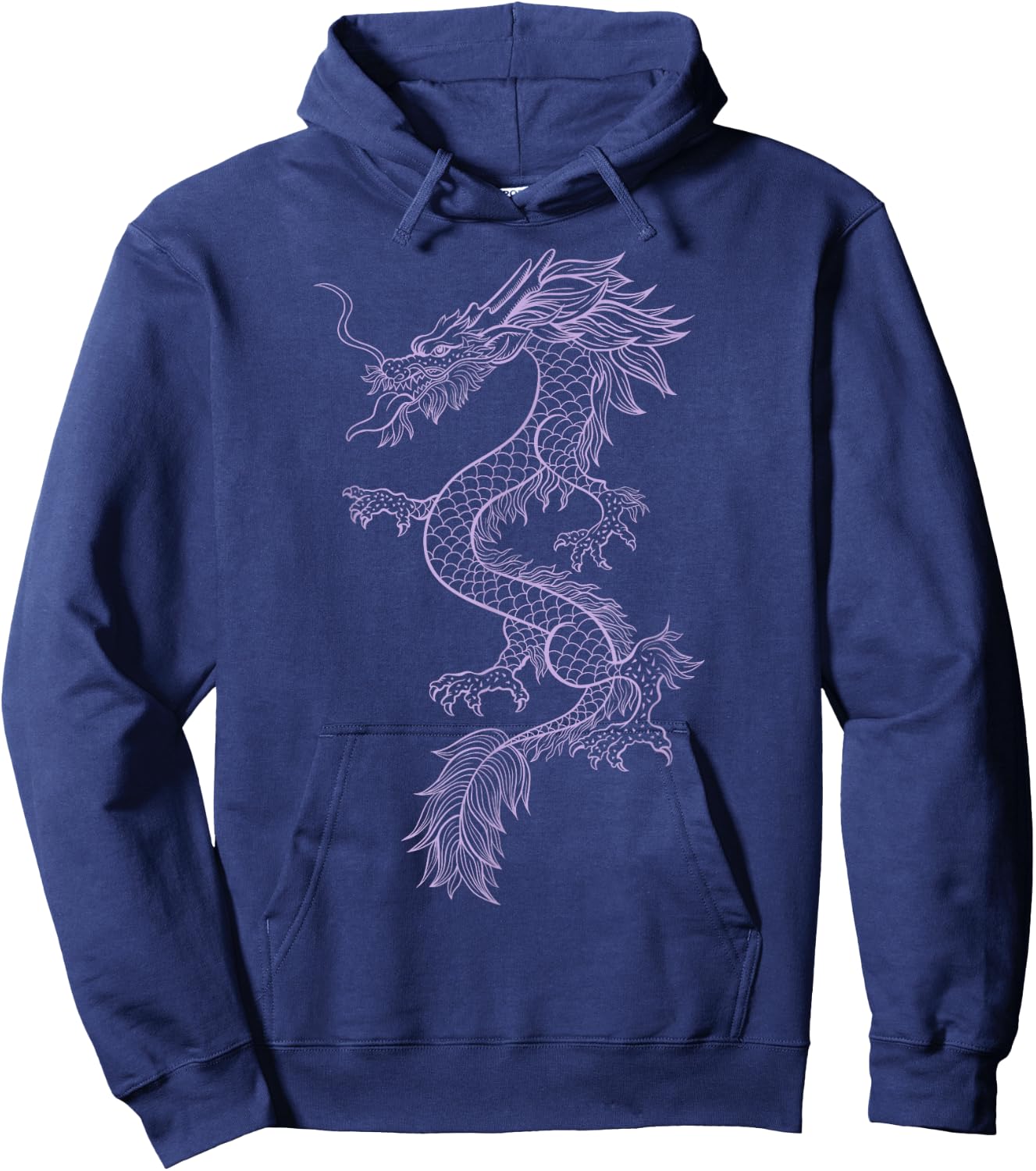 Chinese Purple Dragon Graphic Design Cool Urban Fashion Hoodie - Hoodie | Navy