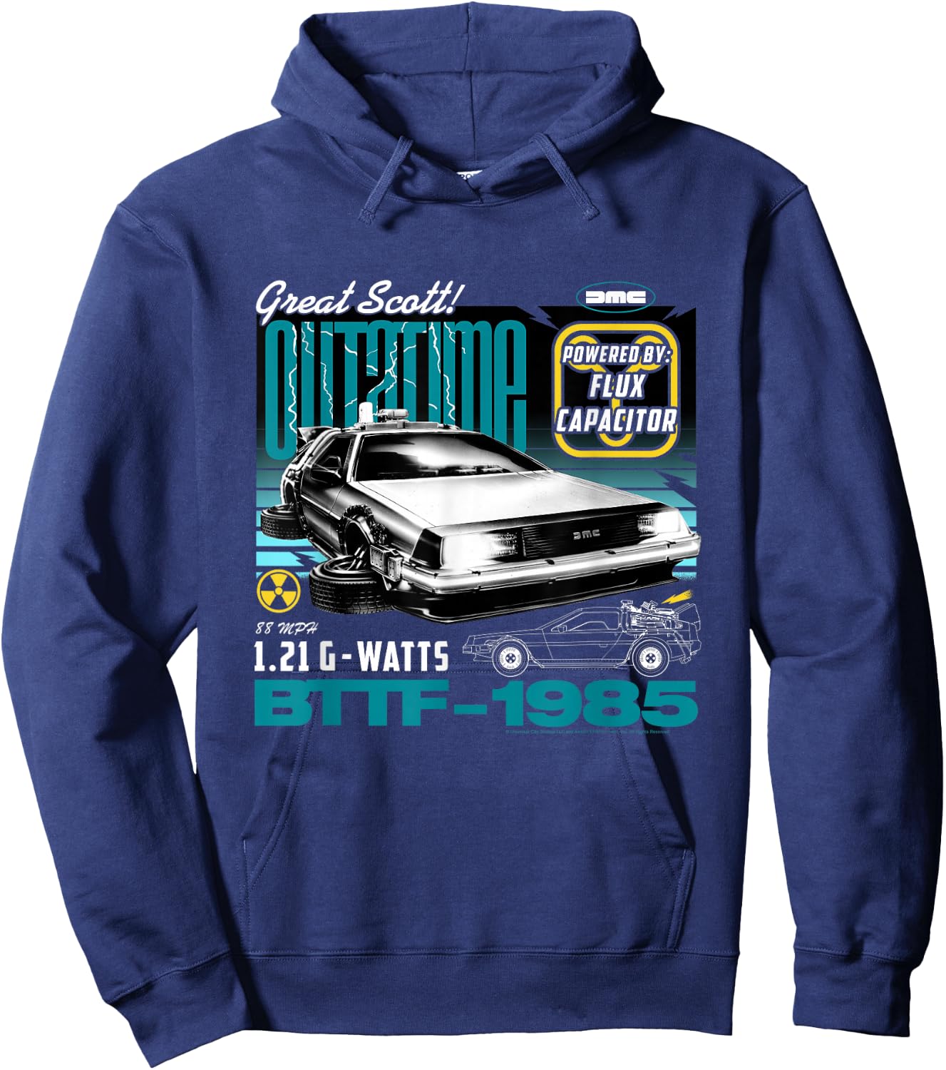Back to the Future Flux Capacitor , black Hoodie - Hoodie | Navy