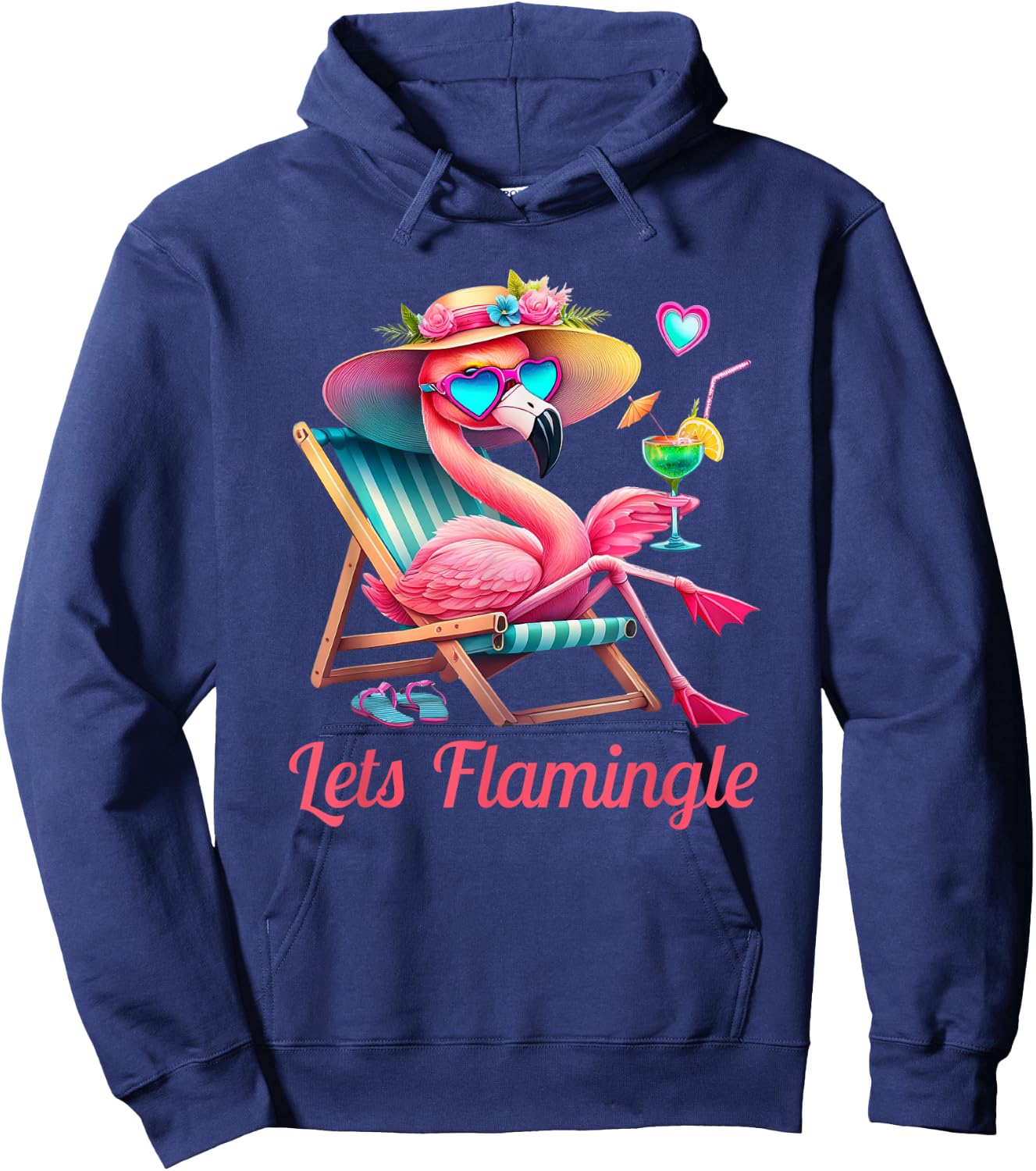 Lets Flamingle Hoodie - Hoodie | Navy