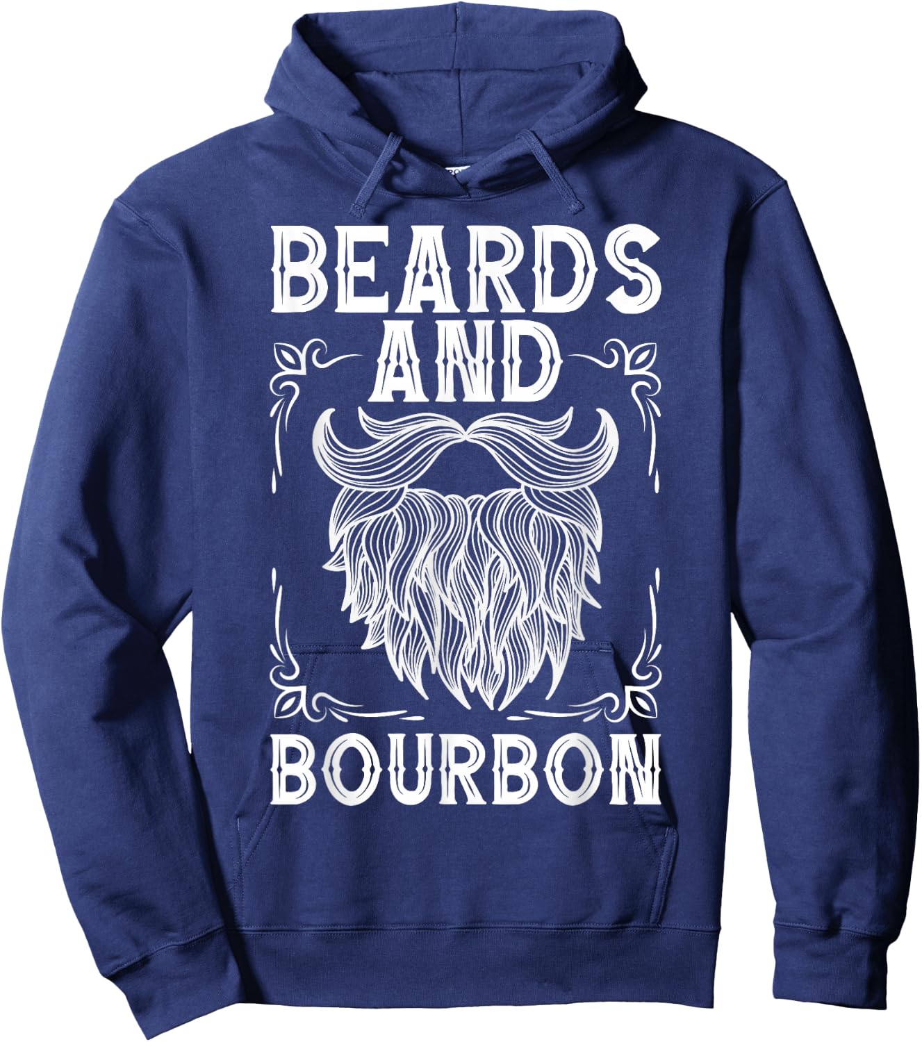 Beard Bourbon Lover Drinking Husband Papa Grandpa Dad Hoodie - Hoodie | Navy