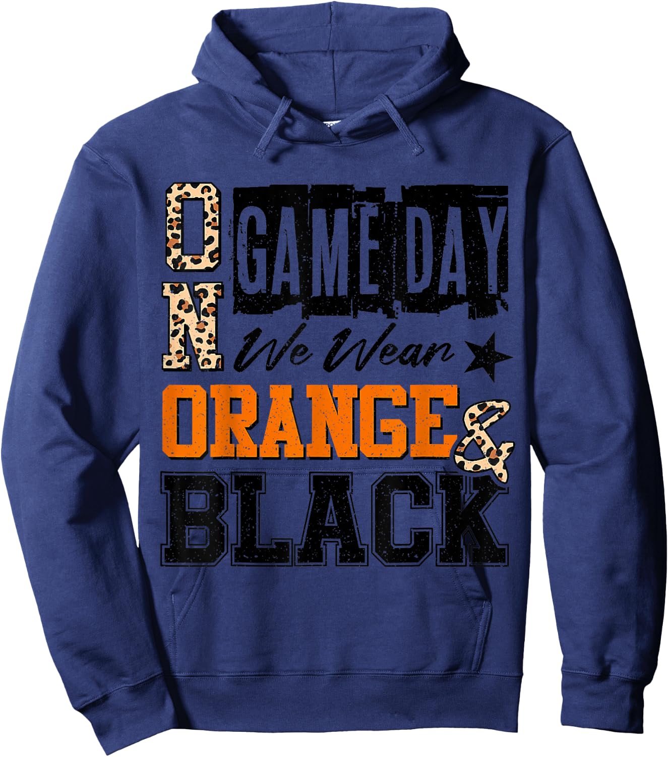 Love Play Football On Gameday We Wear Orange And Black Hoodie - Hoodie | Navy