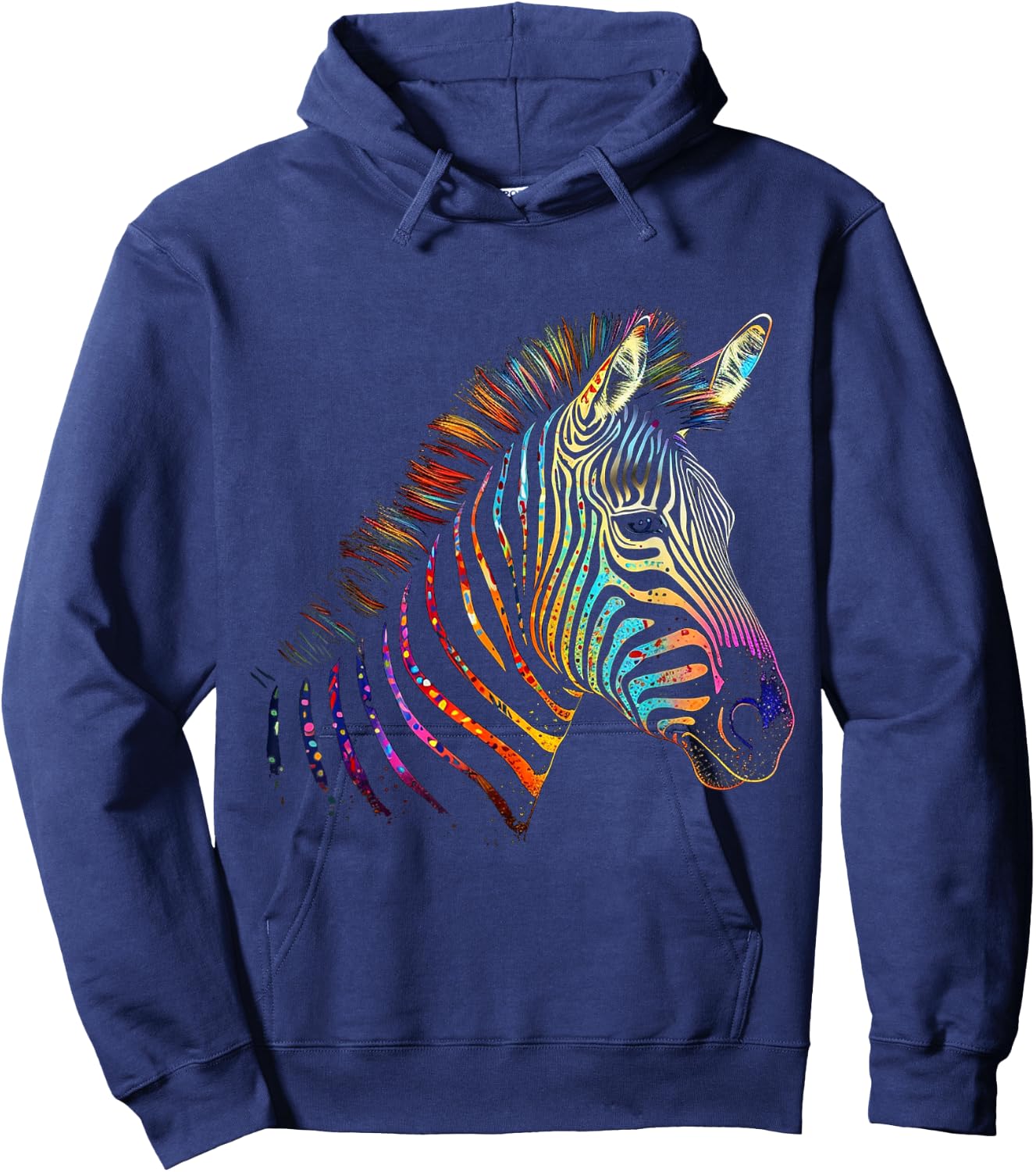 Zebra Colourful - Art Animal Zoo Animal Lovers Zebra Hoodie - Hoodie | Navy