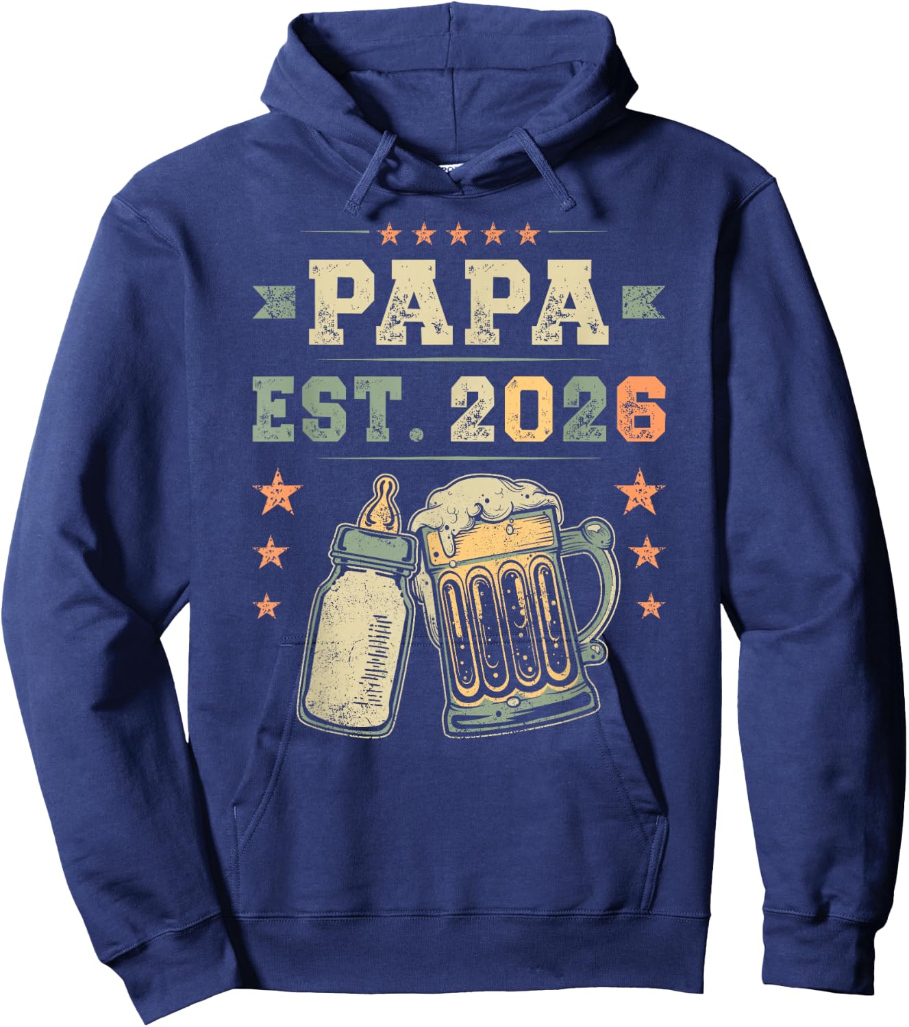 Papa Est. 2026, Neuer Vater, Junger Papa, Erste Mal Papa Hoodie - Hoodie | Navy