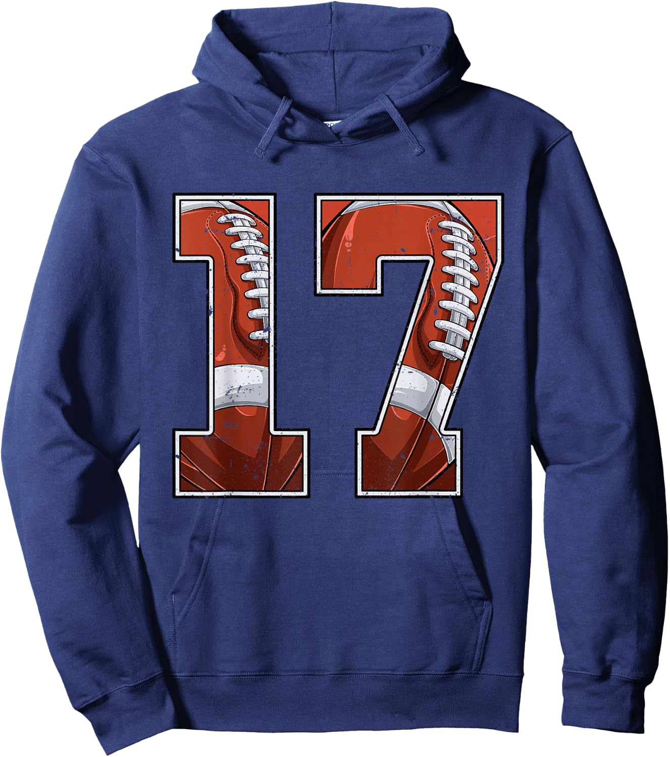 Football 17th Birthday Boy Seventeen 17 Years Old Bday Party Hoodie - Hoodie | Navy