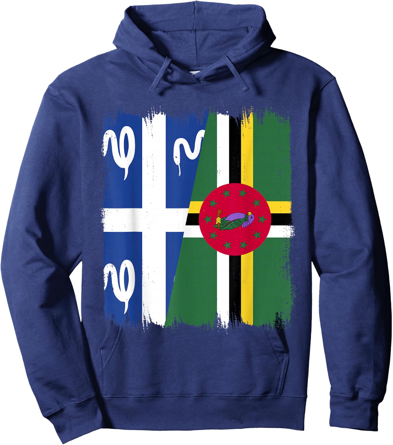 Flag Guadeloupe and Martinique Dominique , Black, S Hoodie - Hoodie | Navy