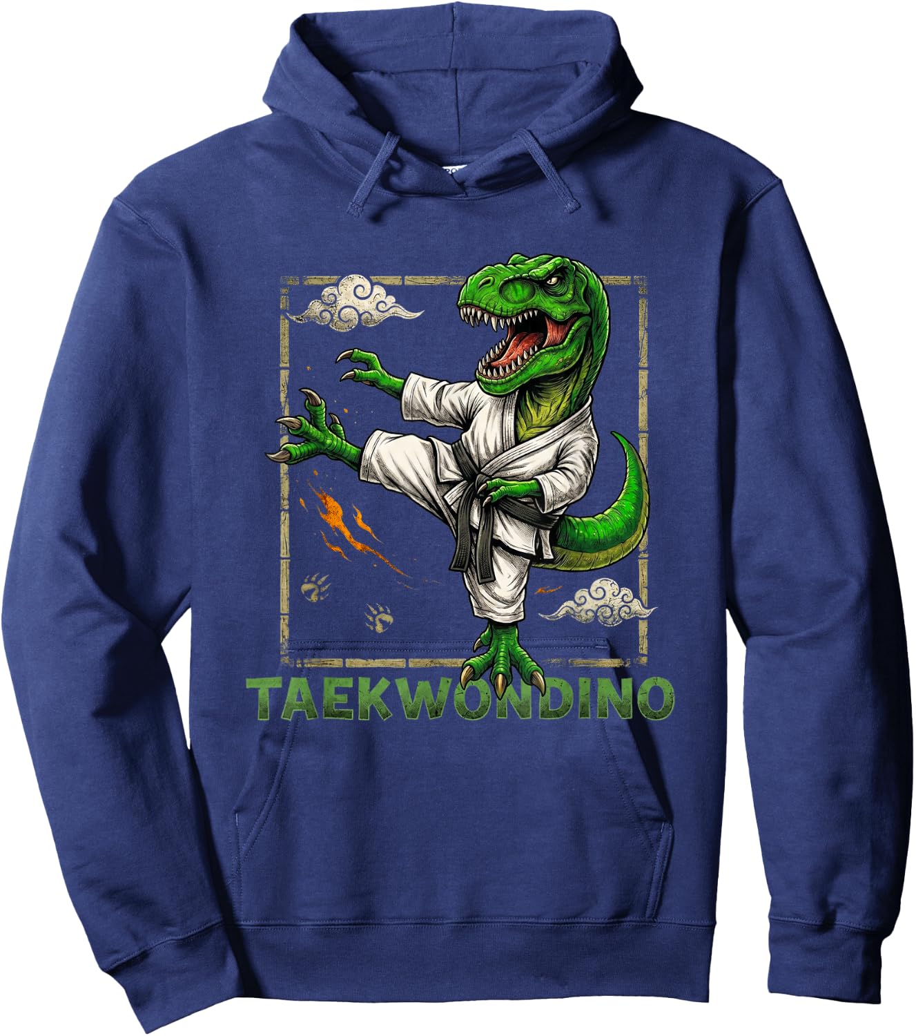 Funny Taekwondo Dinosaur Taekwondosaurus T-Rex Taekwondoin Hoodie - Hoodie | Navy