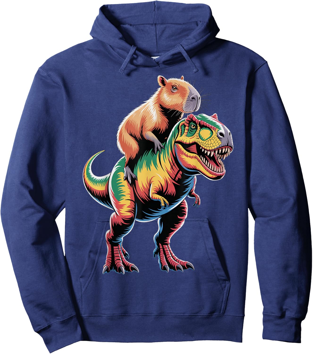 Dino Adventure With Capybara Hoodie - Hoodie | Navy