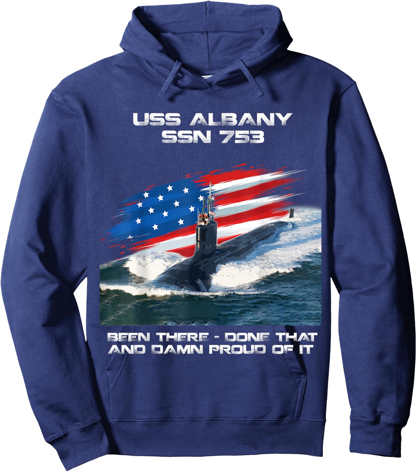 USS Albany SSN-753 Amerikanische Flagge U-Boot Veteran Xmas Hoodie - Hoodie | Navy