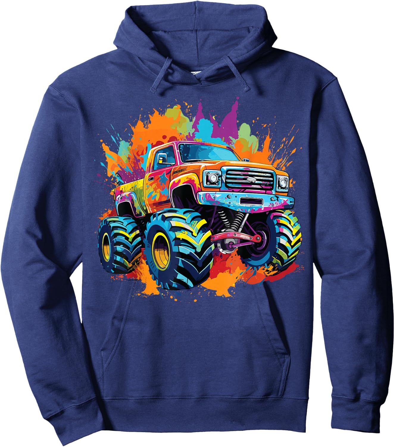 Monster Truck for Toddlers Teenagers & Adults, black Hoodie - Hoodie | Navy