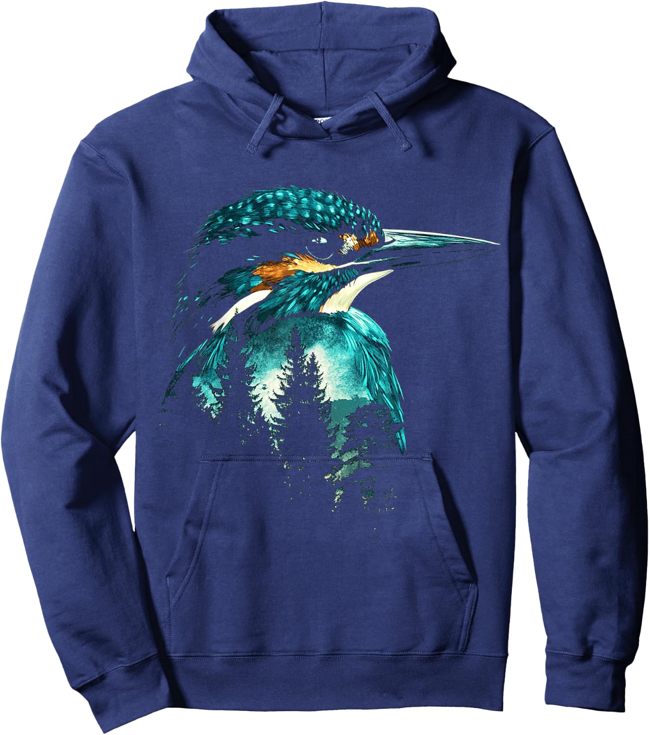 Kingfisher Bird Animal Art Headphones Kingfisher , black, S Hoodie - Hoodie | Navy