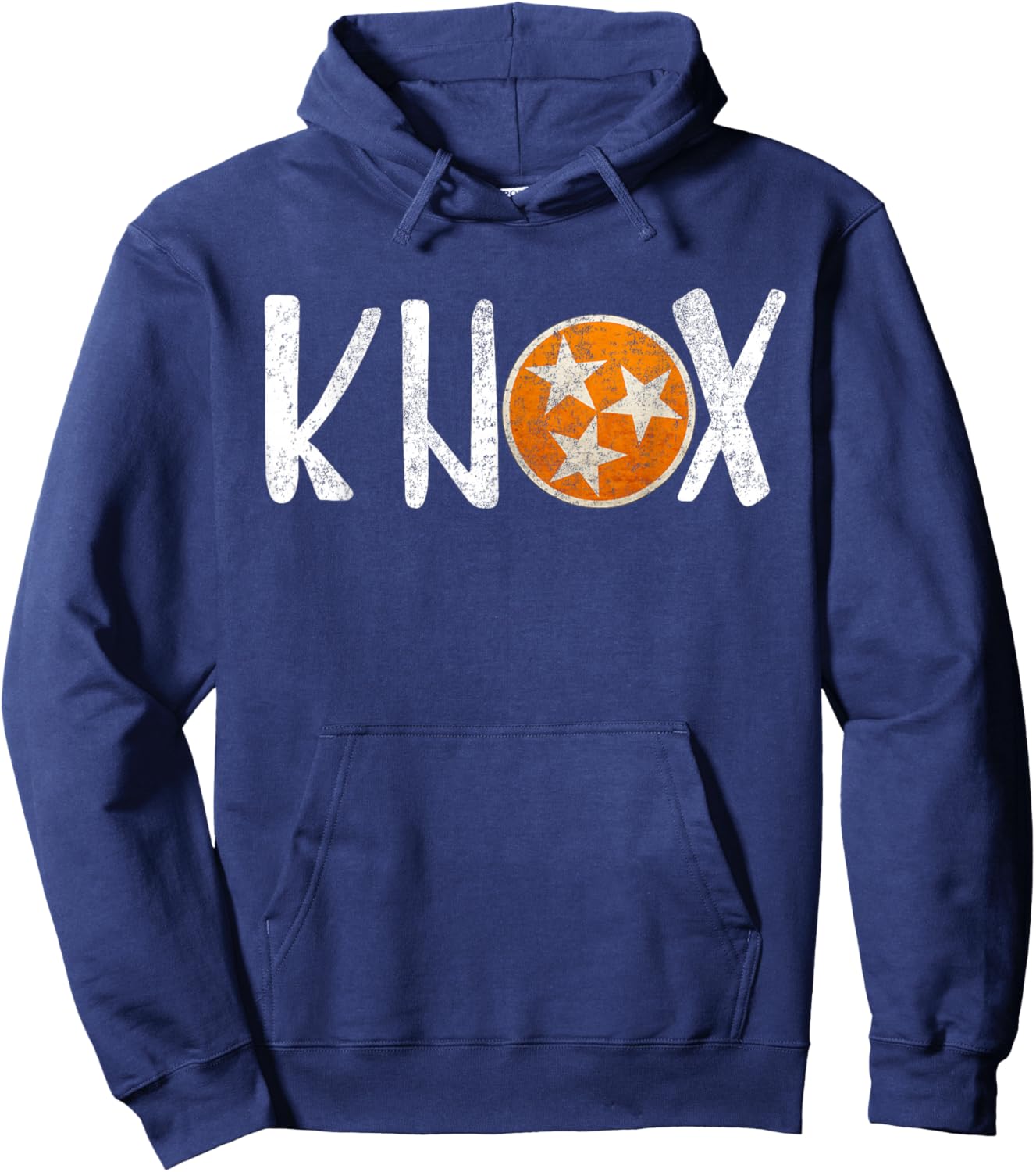 Knox Vintage Distressed Knoxville Tennessee Football Hoodie - Hoodie | Navy