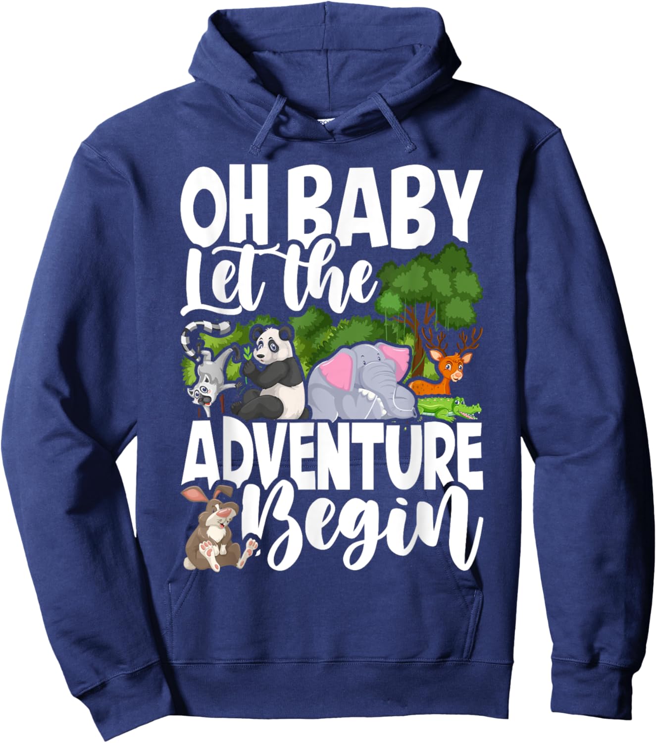 Spring Woodland Baby Shower Animal Theme Matching Neutral Hoodie - Hoodie | Navy
