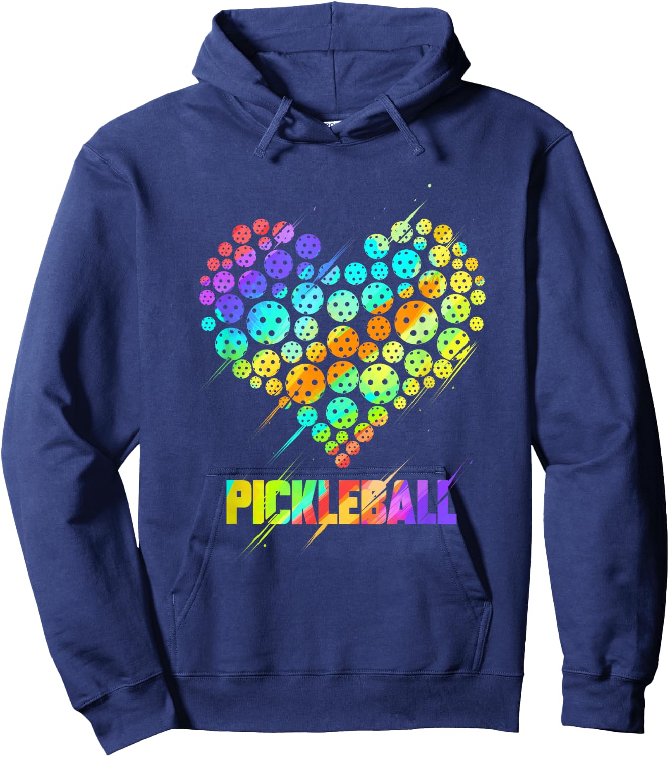Pickleball Heart - Funny Colorful Paddle Sports Player Gift Hoodie - Hoodie | Navy