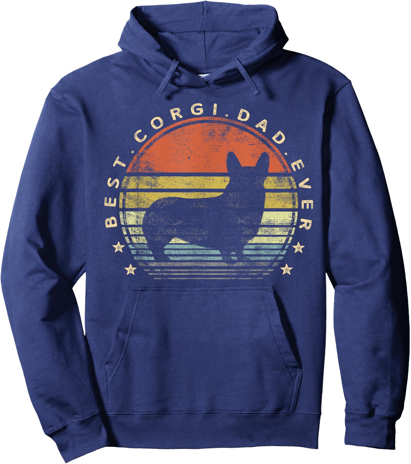 Best Corgi Dad Ever Daddy Gifts Dog Lover Owner Men Kids Hoodie - Hoodie | Navy