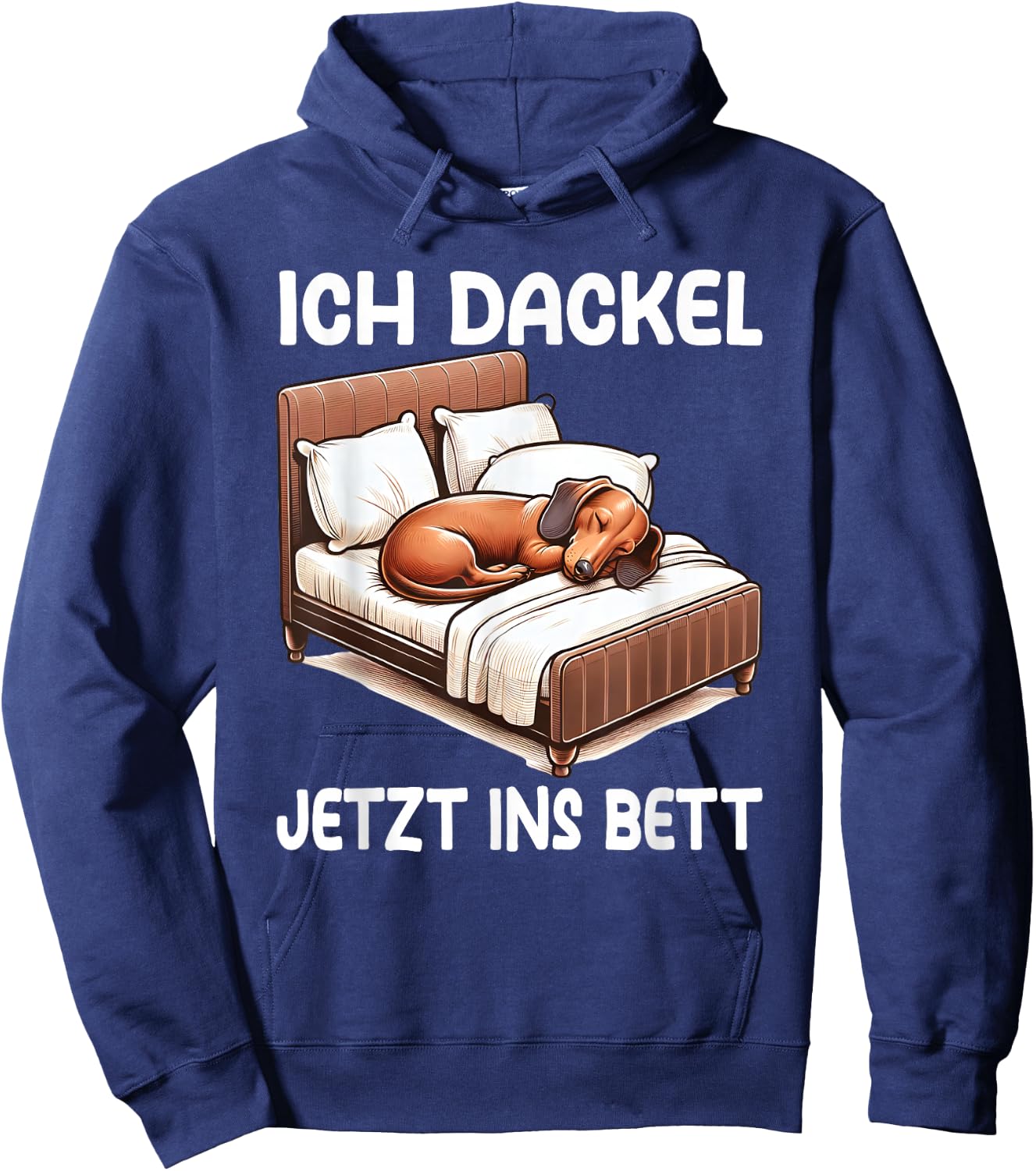ich Dackel jetzt ins bett Schlafshirt Pyjama Hoodie - Hoodie | Navy