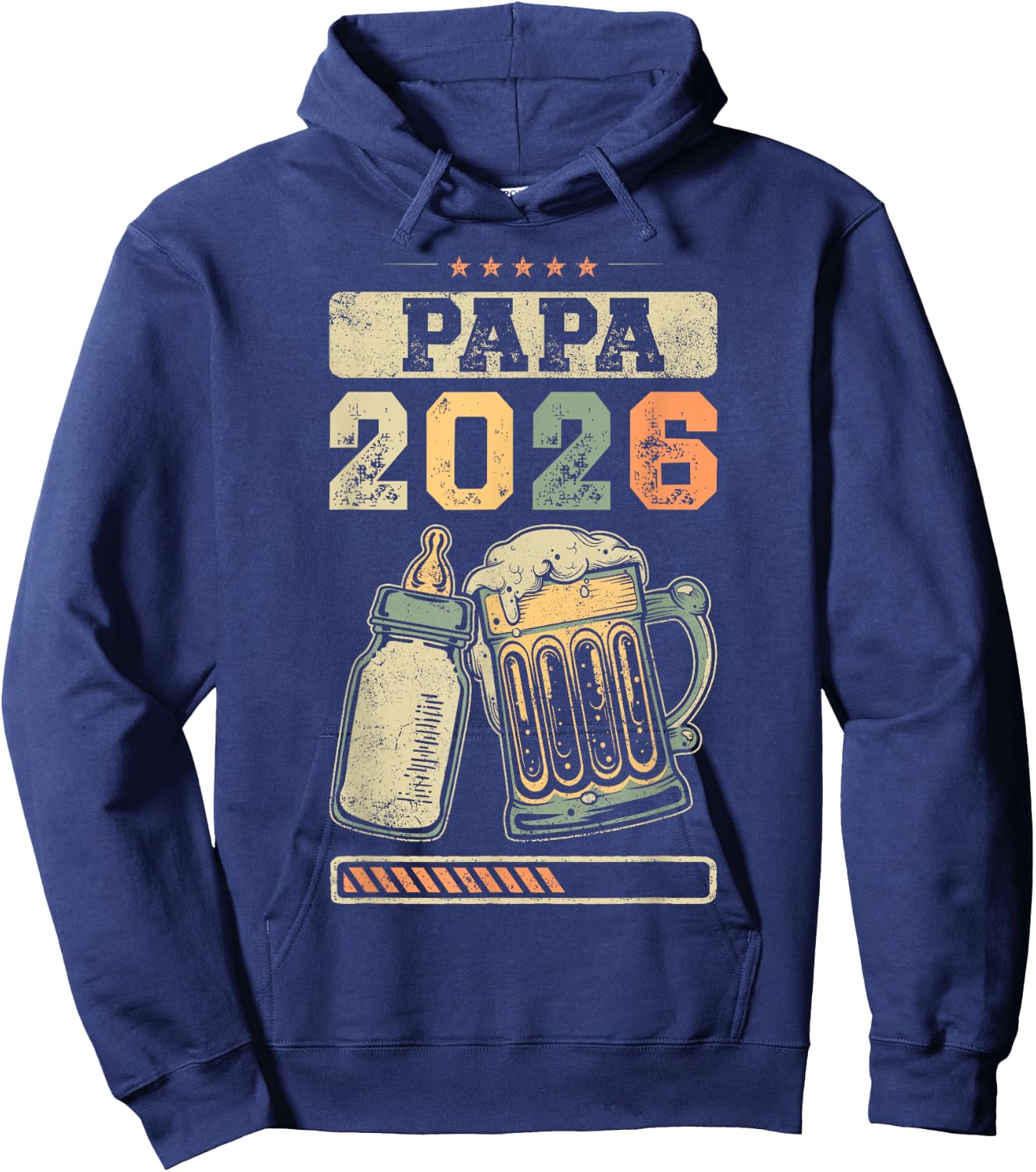 Papa 2026, Baby Announcement, Expecting Father , black Hoodie - Hoodie | Navy